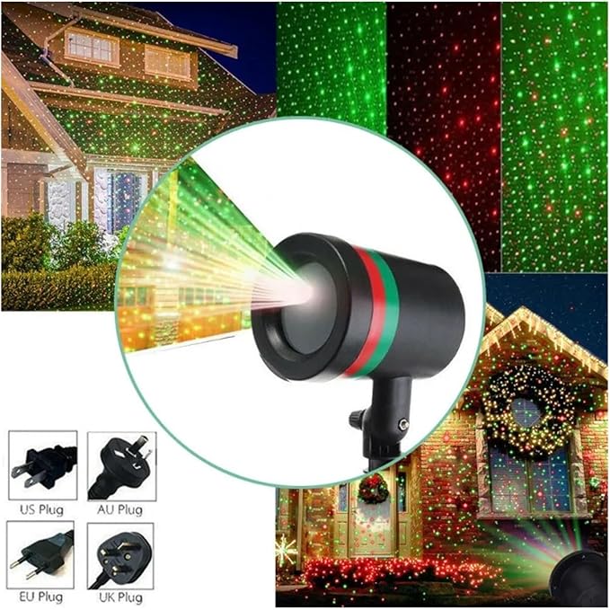 Proyector de luces de Navidad para exterior – la fachada iluminada en un minuto