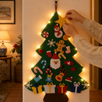 Árbol de Navidad de fieltro en casa